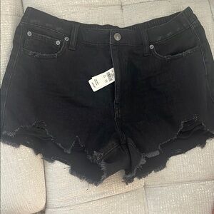 NWT Aerie Black Distressed Jean Shorts